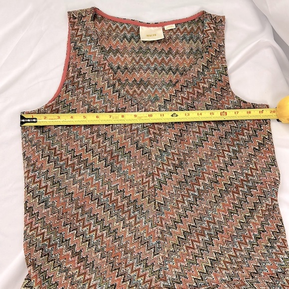 Maeve Anthropologie Westwater zigzag pattern high low tank style dress size L - Picture 8 of 10